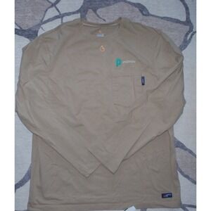 Lapco FR Men's Flame Resistant Pullover Work Shirt Size S Beige Long Sleeve Logo